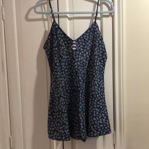 Blue floral romper